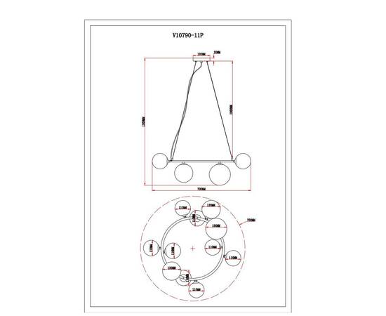 Подвесная люстра Moderli Molly V10790-11P, изображение 2