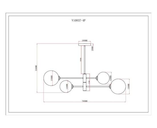 Подвесная люстра Moderli Molecule V10837-4P, изображение 2