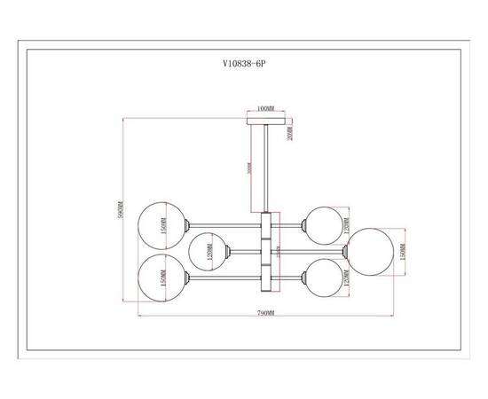 Подвесная люстра Moderli Molecule V10838-6P, изображение 2