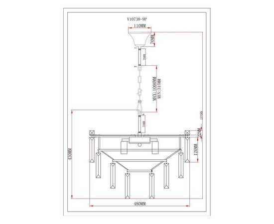 Подвесная люстра Moderli Crystal V10738-9P, изображение 2
