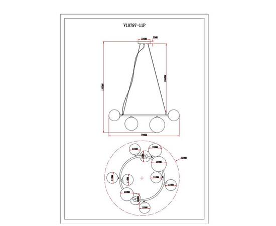 Подвесная люстра Moderli Molly V10797-11P, изображение 2