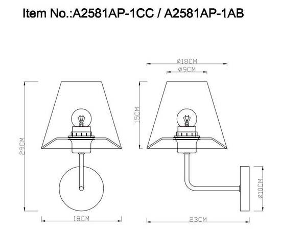 Бра Arte Lamp Elba A2581AP-1CC, изображение 2