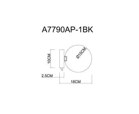 Бра Arte Lamp Vincent A7790AP-1BK, изображение 4