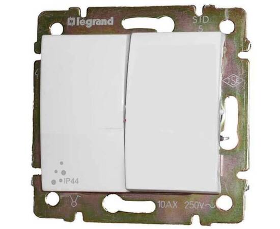 Переключатель двухклавишный Legrand Valena 10A 250V IP44 белый 770098