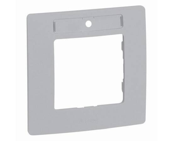 Рамка 1-постовая Legrand Etika с держателем для маркировки алюминий 672556