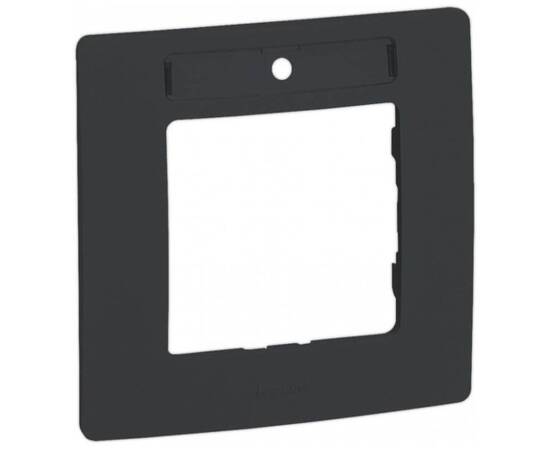 Рамка 1-постовая Legrand Etika с держателем для маркировки антрацит 672586