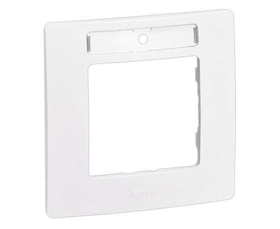 Рамка 1-постовая Legrand Etika с держателем для маркировки белая 672506