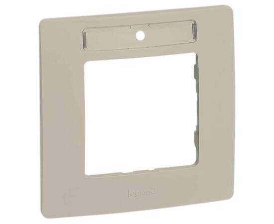Рамка 1-постовая Legrand Etika с держателем для маркировки слоновая кость 672516