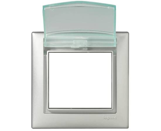 Рамка 1-постовая Legrand Valena с крышкой алюминий 770150