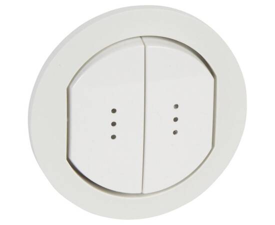 Лицевая панель Legrand Celiane переключателя двухклавишного с подсветкой белая 067804