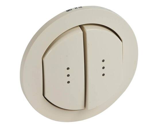 Лицевая панель Legrand Celiane переключателя двухклавишного с подсветкой слоновая кость 067824