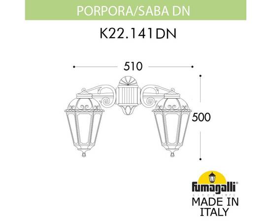 Уличный настенный светильник Fumagalli K22.141.000.AXF1RDN, изображение 2