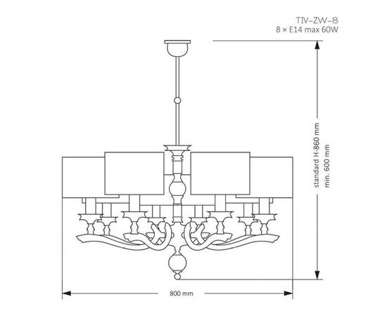 Подвесная люстра Kutek Mood Tivoli TIV-ZW-8 (P), изображение 2