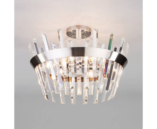 Люстра на штанге Eurosvet 10111/5 сатин-никель/прозрачный хрусталь Strotskis Smart a047848