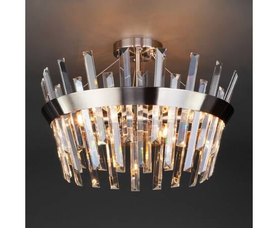 Люстра на штанге Eurosvet 10111/5 сатин-никель/прозрачный хрусталь Strotskis Smart a047848, изображение 2