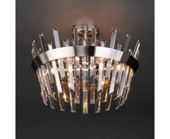 Люстра на штанге Eurosvet 10111/5 сатин-никель/прозрачный хрусталь Strotskis Smart a047848, изображение 3