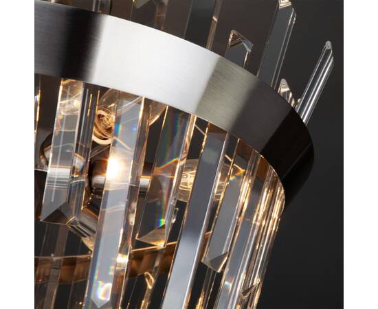 Люстра на штанге Eurosvet 10111/5 сатин-никель/прозрачный хрусталь Strotskis Smart a047848, изображение 4