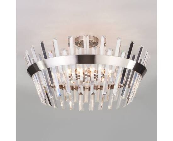 Люстра на штанге Eurosvet 10111/8 сатин-никель / прозрачный хрусталь Strotskis Smart a047847