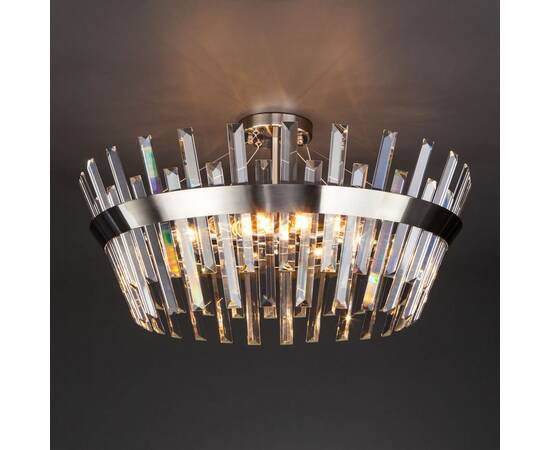 Люстра на штанге Eurosvet 10111/8 сатин-никель / прозрачный хрусталь Strotskis Smart a047847, изображение 2