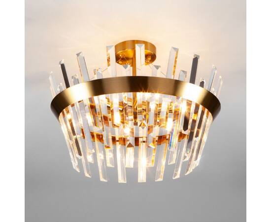 Люстра на штанге Eurosvet 10111/5 золотая бронза / прозрачный хрусталь Strotskis Smart a047846