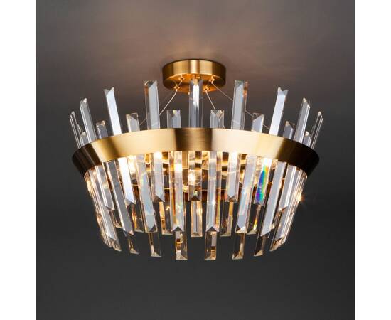 Люстра на штанге Eurosvet 10111/5 золотая бронза / прозрачный хрусталь Strotskis Smart a047846, изображение 2