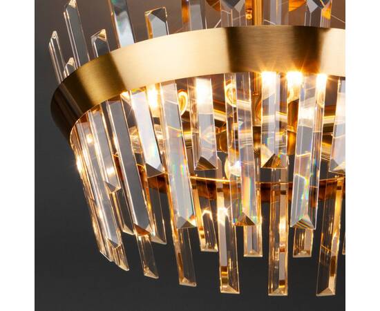 Люстра на штанге Eurosvet 10111/5 золотая бронза / прозрачный хрусталь Strotskis Smart a047846, изображение 3