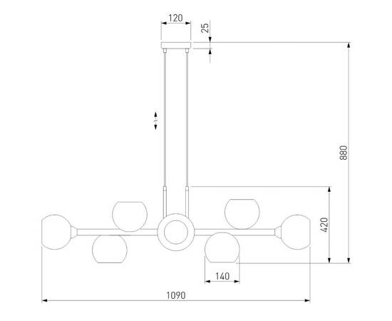 Подвесная люстра Eurosvet 70113/8 дымчатый Smart, изображение 5