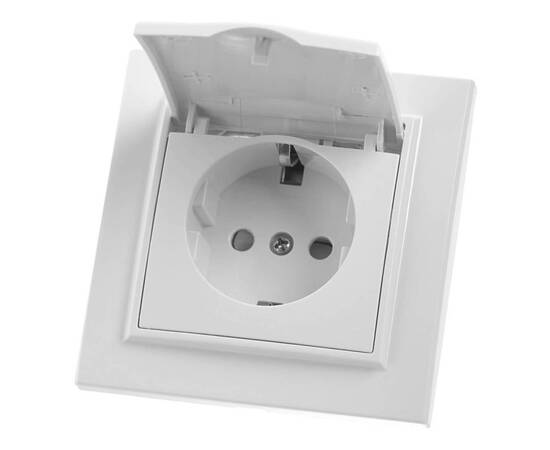 Розетка Feron Stekker Эрна с/з 16A 250V с крышкой белый PST16901201 39052