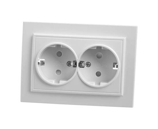 Розетка двойная Feron Stekker Эрна с/з 16A 250V белый PST16901401 39054