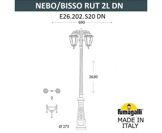 Садовый светильник Fumagalli E26.202.S20.AXF1R DN, изображение 2