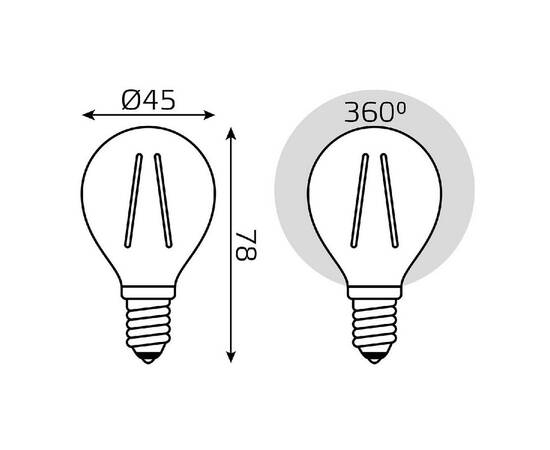 Лампа светодиодная филаментная Gauss E14 5W 2700К золотая 105801005, изображение 8
