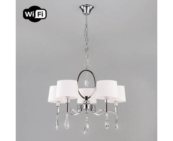 Подвесная люстра Eurosvet Madera 10127/5 хром/прозрачный хрусталь Strotskis Smart (10093/5)