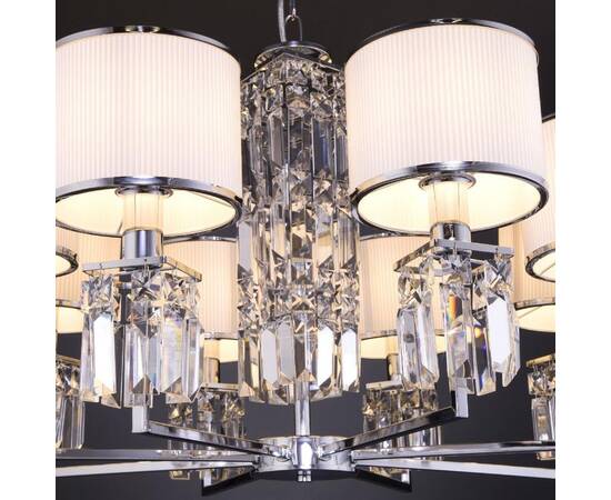 Подвесная люстра Eurosvet Zaffiro 10099/8 хром/прозрачный хрусталь Strotskis (новый абажур), изображение 2