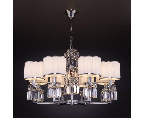 Подвесная люстра Eurosvet Zaffiro 10099/8 хром/прозрачный хрусталь Strotskis (новый абажур), изображение 3