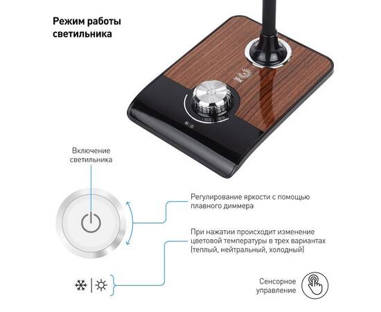 Настольная лампа ЭРА NLED-473-10W-BK Б0033305, изображение 4