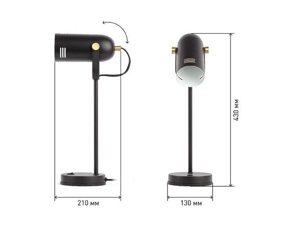 Настольная лампа ЭРА N-117-Е27-40W-BK Б0047193, изображение 6