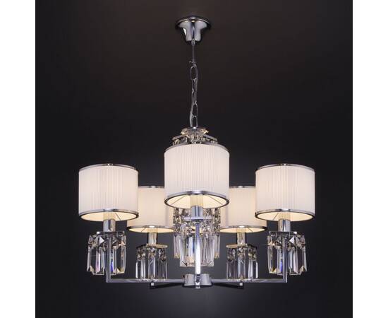 Подвесная люстра Eurosvet Zaffiro 10099/5 хром/прозрачный хрусталь Strotskis (новый абажур), изображение 2