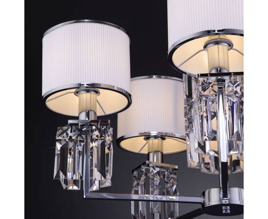 Подвесная люстра Eurosvet Zaffiro 10099/5 хром/прозрачный хрусталь Strotskis (новый абажур), изображение 3