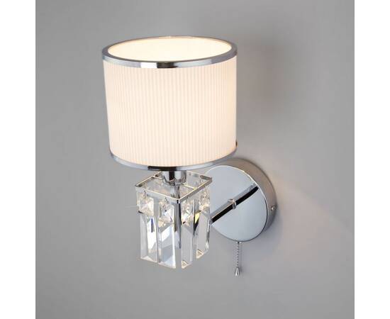 Бра Eurosvet Zaffiro 10099/1 хром/прозрачный хрусталь Strotskis (новый абажур), изображение 2