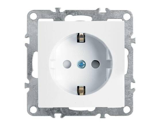 Розетка Stekker Эрна c/з 16A 250V с защитной шторкой белый PST16-9110-01 39317