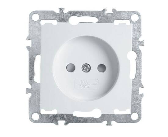 Розетка Stekker Эрна б/з 10A 250V с защитной шторкой белый PST10-9109-01 39316
