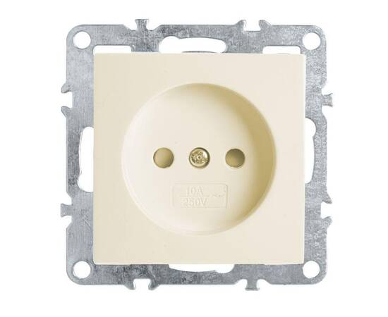 Розетка Stekker Эрна б/з 10A 250V с защитной шторкой слоновая кость PST10-9109-02 39327