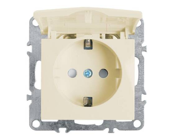 Розетка Stekker Эрна с/з 16A 250V с крышкой защитной шторкой слоновая кость PST16-9112-02 39330