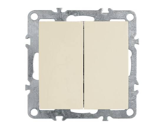 Выключатель двухклавишный Stekker Эрна слоновая кость PSW10-9104-02 39323