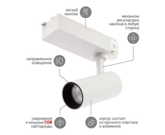 Трековый светильник ЭРА SТR-30-36-40K-W20 Б0049752, изображение 2