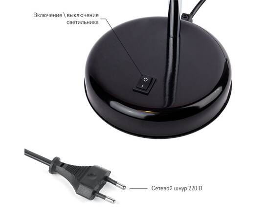 Настольная лампа ЭРА N-116-Е27-40W-BK Б0047201, изображение 6