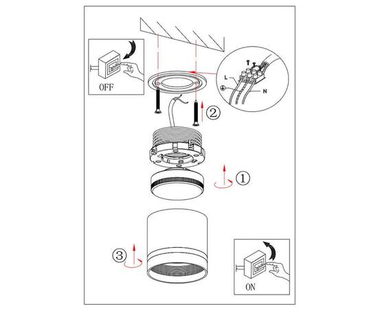 Накладной светильник ЭРА OL9 GX53 BK/WH Б0048542, изображение 5