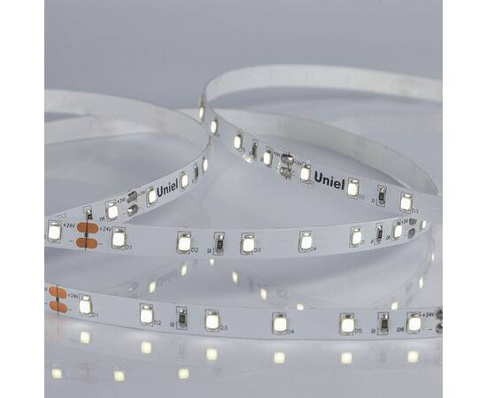 Светодиодная лента Uniel ULS-2835-60LED/m-8mm-IP20-DC24V-6W/m-5M-DW катушка в герметичной упаковке