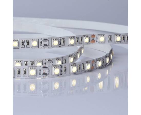 Светодиодная лента Uniel ULS-M25-5050-60LED/m-10mm-IP20-DC12V-14,4W/m-5M-4000K PROFI катушка в герме