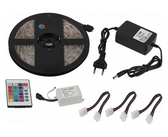 Светодиодная влагозащищенная лента ЭРА 14,4W/m 60LED/m 5050SMD RGB 5M 5050kit-14,4-60-12-IP65-RGB-5m
